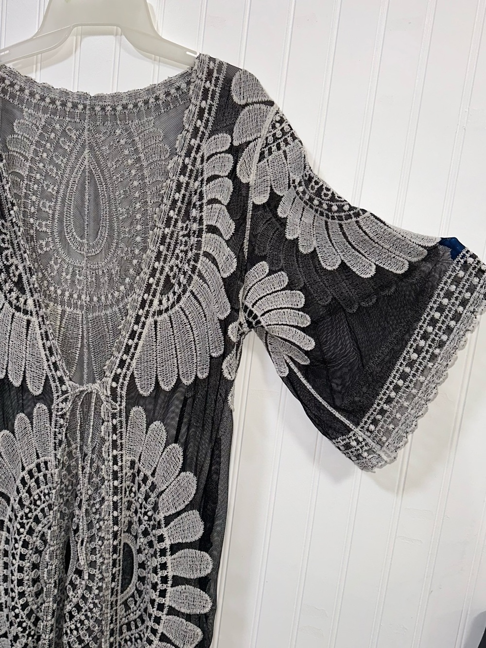 Cupshe Swimsuit Coverup OS Black & White Flowy Festival Boho Breezy Witchy - Picture 11 of 14